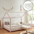 Produktbild: Hausbett ‘Hesel’ für Kinder mit Matratze Rausfallschutz Lattenrost 120 x 200 cm Rosa - Rosa