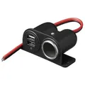 Produktbild: Aufbau Steckdose Zigarettenanzünder 12 und 24V, 2x USB Ladegerät KFZ Stecker