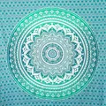 Produktbild: MOMOMUS Mandala Tuch Mehrzweck - Pareo/Strandtuch XXL, Dünn und Sandabweisend, Große Stranddecke Sandfrei Sanddurchlässig oder Picknickdecke XXL für Camping und Yoga - Türkis, 210x230cm