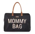 Produktbild: Childhome, Mommy Bag, Wickeltasche, Mutterschaft, Reisetasche, Großes Fassungsvermögen, Wickelunterlage, Verstellbarer Schulterriemen, Unterteilt, Isoliertasche, Kofferdurchführung, Schwarz/Gold