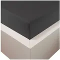 Produktbild: Traumschloss Spannbettlaken Premium Plus, Jersey, Gummizug: rundum, (1 Stück), 260g/m2, 47,5% Mako Baumwolle, 47,5% Lyocell, 5% Elasthan schwarz 180-200 cm x 200-220 cm