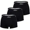Produktbild: s.Oliver Herren Boxershorts, 3er Pack - Trunks, Hipsters, Baumwoll-Stretch Schwarz M