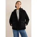 Produktbild: Fellimitatjacke CECIL, Damen, Gr. M (40), schwarz, Stoff, Teddy-Material: 100% Polyester; Softshell: 100% Polyester; Futter: 100% Polyester, unifarben, comfort fit normal, ohne Ausschnitt, elastischer Bund, Jacken, mit Kapuze