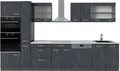 Produktbild: Küchenzeile Vicco R-Line Schwarz Beton/Anthrazit 350 cm , AP Marmor, Model 49344