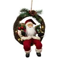 Produktbild: Christmas Paradise LED Weihnachtlicher Türkranz mit Weihnachtsmann 30cm Weihnachtsdeko rot