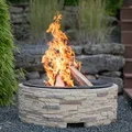 Produktbild: Westmann Feuerstelle, Feuerschale in Steinoptik, inkl. Funkenfluggitter, mit Abfanggitter