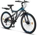 Produktbild: Chillaxx Bike Falcon Premium Mountainbike in 24 und 26 Zoll - Fahrrad für Jungen, Mädchen, Damen und Herren - Scheibenbremse- 21 Gang-Schaltung - Vollfederung