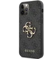 Produktbild: Guess PU 4G Metall Logo Back Cover für Apple iPhone 12/12 Pro Grey