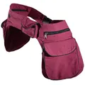 Produktbild: Kunst und Magie Doppel Bauchtasche Sidebag Gürteltasche Festivaltasche Hippie Goa, Farbe:Bordeaux