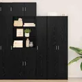 Produktbild: vidaXL Highboard Schwarz Eichen-Optik 30 x 42,5 x 185 cm