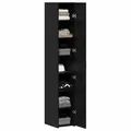 Produktbild: vidaXL Highboard 2 pcs Schwarz Eichen-Optik 30 x 42,5 x 185 cm, Stylischer, rechteckiger Hochschrank, modernes Lagerregal, aus Holz, geräumiges Möbel für organisiertes Wohnen