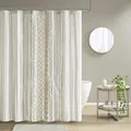 Produktbild: INK+IVY Imani Duschvorhänge, getuftet, Chenille, 100% Baumwolle, maschinenwaschbar, Moderne Badezimmer-Dekoration, Badewanne, Sichtschutz, 183 x 183 cm, elfenbeinfarben