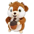 Produktbild: BEMIRO Eichhörnchen Kuscheltier – 50 cm – Mit Plüsch-Nuss & Schlaufe – Kuschelig weich mit glitzernden Kunststoffaugen (Braun)