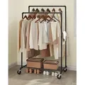 Produktbild: SONGMICS Kleiderständer mit Rollen 2 Kleiderstangen und Ablage - Schwarz