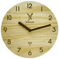 Produktbild: Holzwerk Wanduhr, Beige, Braun, Holz, Holz Optik, Rund, 25x25x2.2 cm, CE, Funkuhr, Dekoration, Uhren, Wanduhren