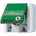Produktbild: Jung 820GNNAWSLEB Schutzkontakt-Steckdose, 16 A 250 V ~ mit E-Bike-Ladesymbol, mit Schriftfeld, Klappdeckel, mit Sicherheitsschloss, IP 44, WG 800
