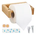 Produktbild: HENNEZ Toilettenpapierhalter Bambus - ohne Bohren - selbstklebend, Klopapierhalter Toilettenpapier Halter