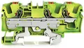 Produktbild: Wago 2206-1307 3-Leiter-Schutzleiterklemme mit Drücker, 6mm², Push-in Cage Clamp, grün-gelb