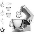 Produktbild: Kenwood Titanium Chef Baker KVC85.004SI Küchenmaschine mit integrierter Waage, inkl. 3-teiligem Patisserie-Set, 5 L und 3,5 L Rührschüssel, stufenloser Geschwindigkeitsregler, 1200 W, Silber