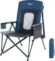 Produktbild: Portal Camping-Stuhl Faltbar Klappstuhl 180 KG Belastbar Hochlehner Camping blau