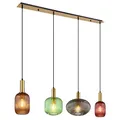 Produktbild: GLOBO LIGHTING Pendelleuchte mit 4 Glasschirmen mehrfarbig, 115cm lang