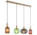 Produktbild: GLOBO LIGHTING Hängeleuchte, Leuchtmittel nicht inklusive, Hängelampe Esstischleuchte Pendellampe Glas bunt 4 flammig H 120 cm