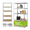 Produktbild: Juskys Lagerregal Basic 200x100x60 cm - Metall Schwerlastregal, 5 Böden, 875 kg, verzinkt