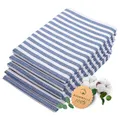 Produktbild: ZOLLNER 5er Set Geschirrtücher Baumwolle in 50x70 cm - saugstarke und langlebige Küchentücher - waschbar bis 60°C – in blau gestreift- Gastronomiequalität - Oeko Tex® Zertifiziert