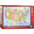 Produktbild: Puzzle „Map of the United States of America“ („Karte der Vereinigten Staaten“), 6000-0788, von Eurographics (1000 Teile)