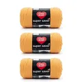 Produktbild: Red Heart Super Saver Garn zum Stricken und Häkeln, 3er-Pack, 198 g, Acryl, Nr. 4 Medium (Kammgarn), 364 m, Safrangelb