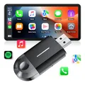 Produktbild: LAMTTO 2-in-1 Wireless CarPlay Adapter, Klein Carplay&Android Auto Wireless Adapter mit USB-C/A, Plug &Play, Flüssig Stabil Verbindung, Ohne Verzögerung Läuft für iOS 10+/Android 11+ & Autos ab 2016