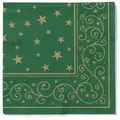Produktbild: Sovie HORECA Serviette Liam in Grün aus Tissue 40 x 40 cm, 100 Stück - Weihnachten Sterne