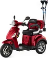 Produktbild: Elektromobil Veleco Draco - Elektromagnetische Bremse - 3-Rad Seniorenmobil - Fertig montiert - Mobilitätsroller - Stabil uns Sicher (Rot)