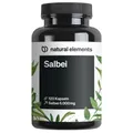 Produktbild: natural elements Salbei – 120 Kapseln – 6000mg pro Tagesdosis – Salbei Extrakt 10:1