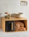 Produktbild: Praknu Brotkasten Brotkasten Groß aus FSC® Holz mit Schiebetür - Brotaufbewahrung, Bambus, FSC® Holz - Platzsparend und stilvolle Brotbox für längere Frische