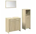 Produktbild: vidaXL Badezimmer-Set 3-tlg. Badmöbel-Set Sonoma-Eiche Holzwerkstoff, (3-St)
