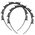Produktbild: 2er Set Haarreifen mit Klammern Schwarz - Haarreif mit Clips für Damen