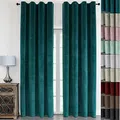 Produktbild: Cleanlevel EST 2016 Samt Vorhänge mit Kräuselband 140x245cm Samtgardinen Samtvorhang Blickdicht Thermo Gardine Schal Wärmeisolierend Wohnzimmer Vorhänge (2, Petrol)