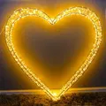 Produktbild: LED Herz 1440 LED 62x60x5 cm mit Timer Leuchtherz Dekolicht Lichterkette Weihnachtsbeleuchutng - Silber