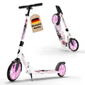 Produktbild: STAR SCOOTER Alu City Tretroller klappbar ab 6 -7 Jahre | 205mm XXL Trittbrett | Weiß & Lila