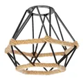 Produktbild: ledscom.de Käfig Lampenschirm mit Hanfseil, Diamant, schwarz, 155mm Ø