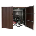 Produktbild: WPC-Fahrradgarage HWC-J29, Geräteschuppen Fahrradbox, Metall Holzoptik abschließbar - 4 Räder 172x213x160cm braun