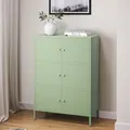 Produktbild: skølm Atriona Metall Kommode – Sideboard mit 3 Fächern & 6 Türen – Metallschrank in Mintgrün – Mehrzweckschrank – Highboard 80 cm breit – höhenverstellbare Füße – Aufbewahrungsschrank – Flurschrank