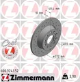 Produktbild: 2x ZIMMERMANN Bremsscheibe 600.3241.52 für SEAT VW SKODA AUDI