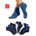 Produktbild: Kurzsocken H.I.S, Herren, Gr. 35-38, blau (2x schwarz, 2x blau, 2x blau meliert, 2x jeans meliert, 2x weiß), Baumwollmischung, unifarben, elastisch, Socken, mit eingestrickten Symbolen