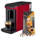 Produktbild: Tchibo Kaffeevollautomat Esperto mini für Caffè Crema und Espresso, nur 16cm breit, klein und kompakt, geeignet für jede Küche, Rot - INKLUSIVE Kaffeeprobierset GRATIS