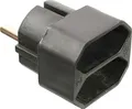 Produktbild: as-Schwabe Schutzkontaktstecker auf 2 Euro-Stecker 230V 16A Adapter Schwarz IP20