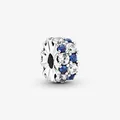 Produktbild: PANDORA Charm Anhänger Bead Clip 925 Sterlingsilber Steine Blau Weiß 799171C01