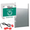 Produktbild: VOSS.farming Set Chicken-Door automatische Hühnertür, Türöffnung, Türöffner für Hühnerstall, Hühnerhaus, mit Lichtsensor, Zeitschaltung, Manuell
