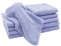 Produktbild: ZOLLNER 10er Set Mikrofasertücher für streifenfreien Glanz - flusenfreie und saugstarke Reinigungstücher - waschbar bis 60°C - 30x30cm in lila - Hotelqualität